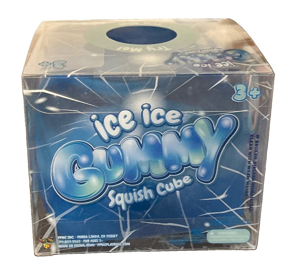 PPNC Ice Ice Gummy Squish Cube Blue Goopy Feel Viral Squishy Toy New & Sealed